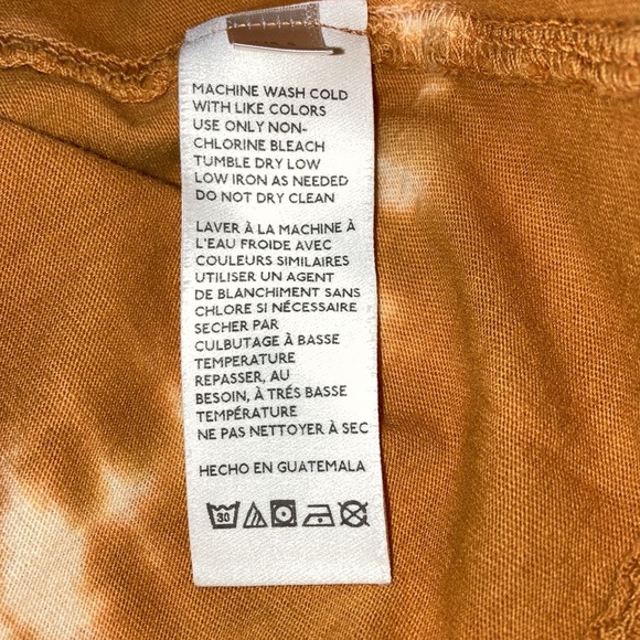 FREE PEOPLE We The Free Tie Dye Oversized Tunic Tee Mustard/Tan Boho Knit Top S - Picture 11 of 11